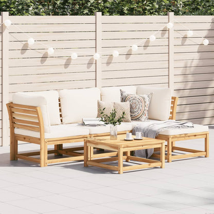 6-Tlg. Garten-Lounge-Set Mit Kissen Massivholz Akazie