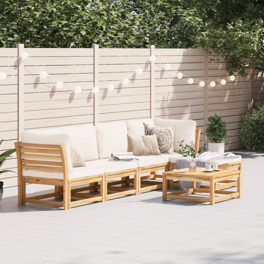 6-Tlg. Garten-Lounge-Set Mit Kissen Massivholz Akazie