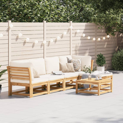 6-Tlg. Garten-Lounge-Set Mit Kissen Massivholz Akazie