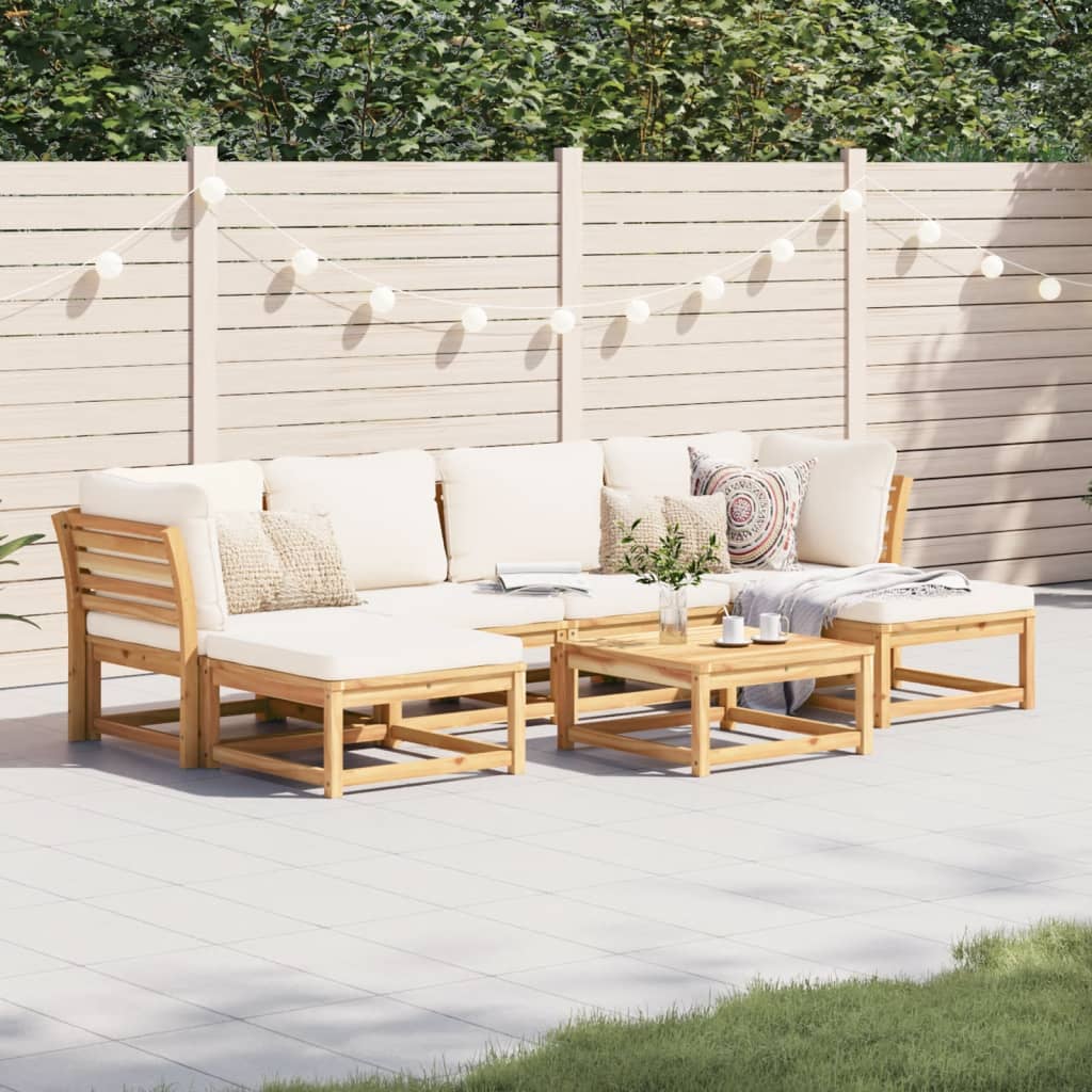 6-Tlg. Garten-Lounge-Set Mit Kissen Massivholz Akazie