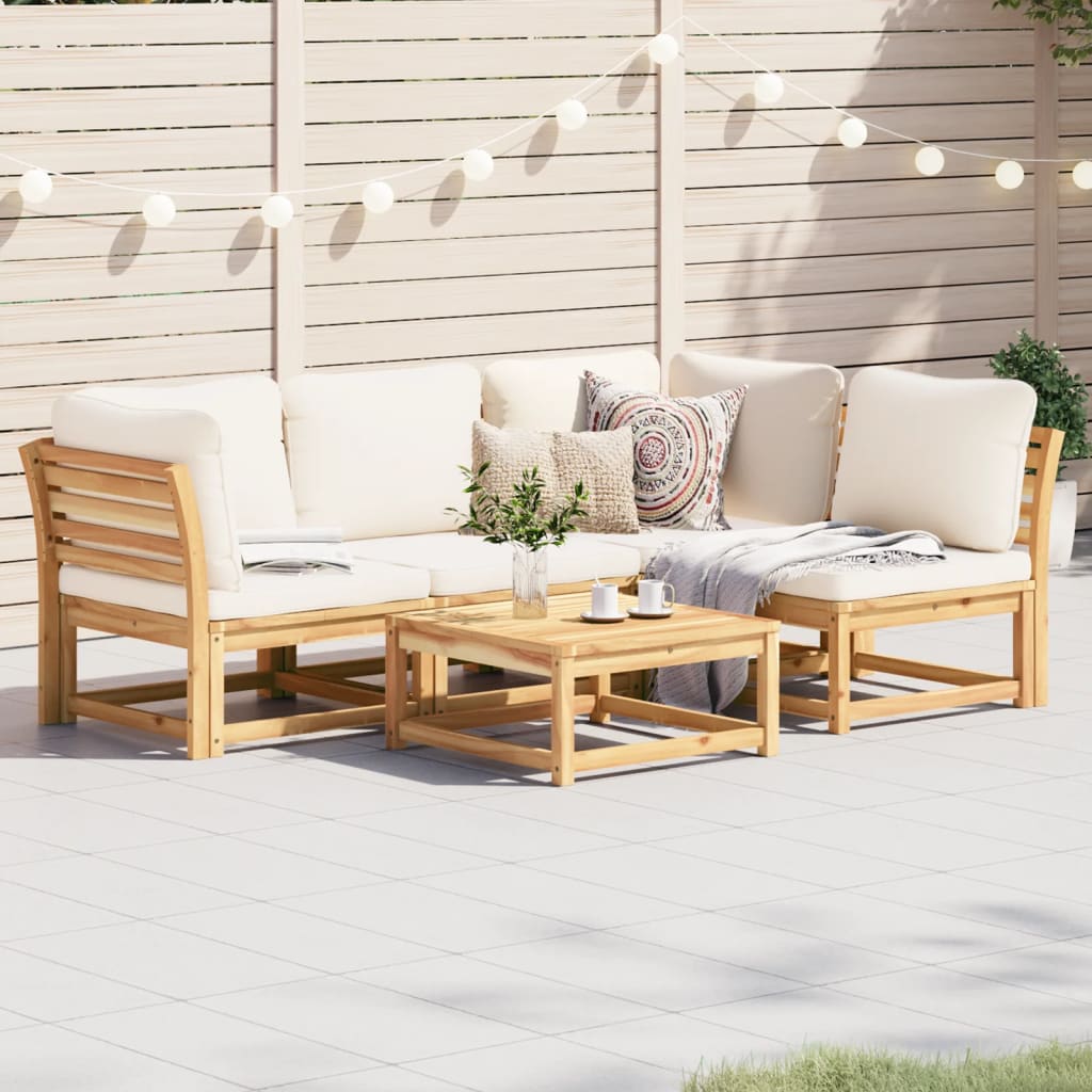 6-Tlg. Garten-Lounge-Set Mit Kissen Massivholz Akazie