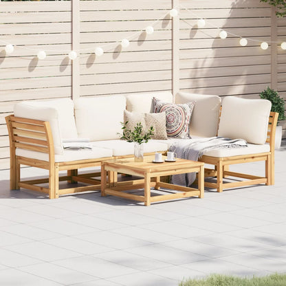 6-Tlg. Garten-Lounge-Set Mit Kissen Massivholz Akazie