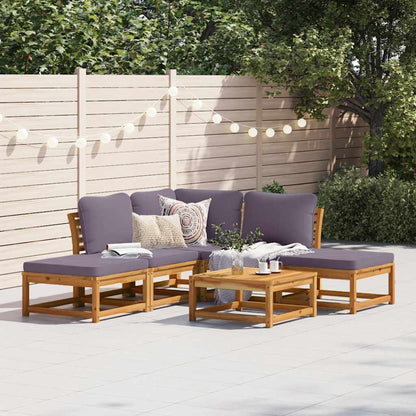 6-Tlg. Garten-Lounge-Set Mit Kissen Massivholz Akazie