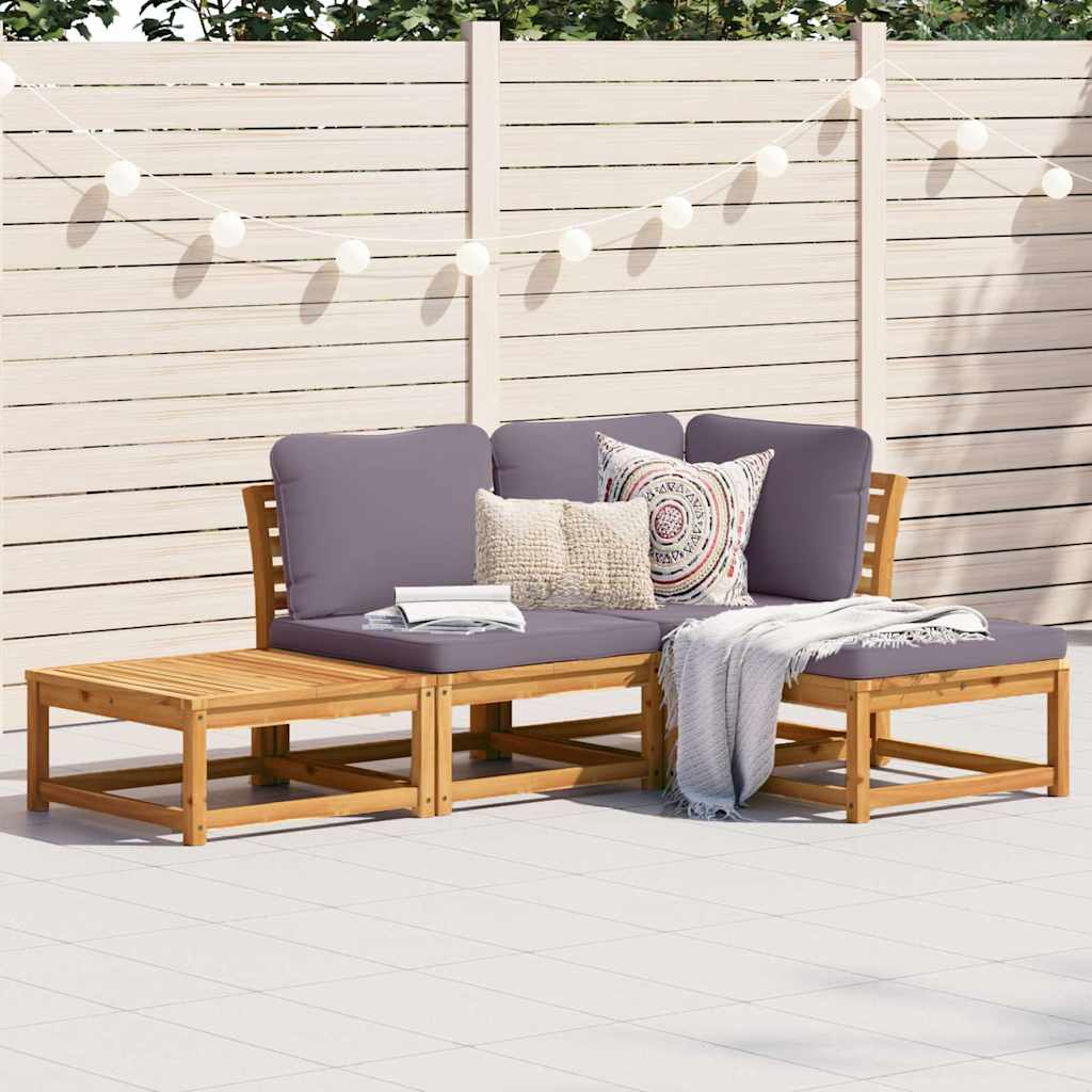 6-Tlg. Garten-Lounge-Set Mit Kissen Massivholz Akazie