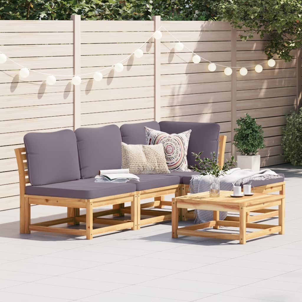 6-Tlg. Garten-Lounge-Set Mit Kissen Massivholz Akazie