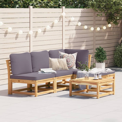 6-Tlg. Garten-Lounge-Set Mit Kissen Massivholz Akazie