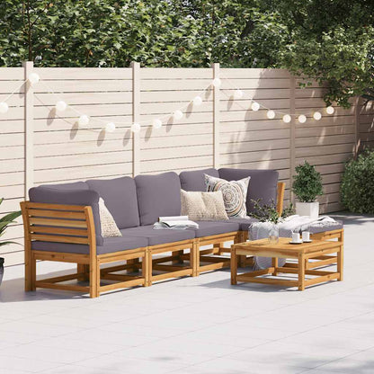 6-Tlg. Garten-Lounge-Set Mit Kissen Massivholz Akazie