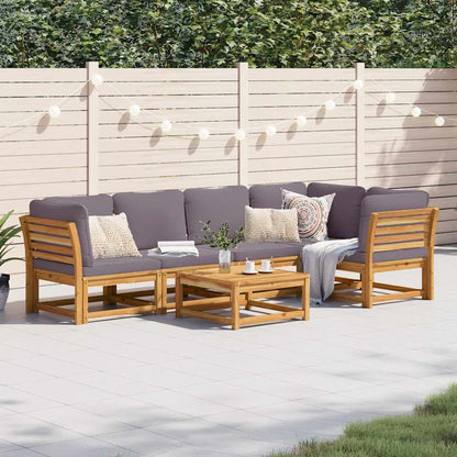 6-Tlg. Garten-Lounge-Set Mit Kissen Massivholz Akazie