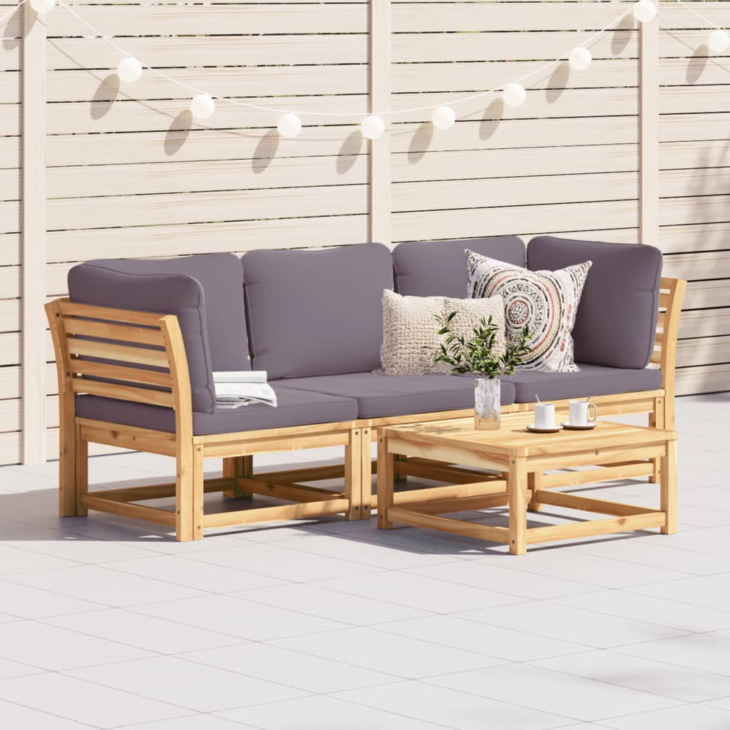 6-Tlg. Garten-Lounge-Set Mit Kissen Massivholz Akazie