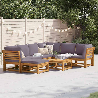 6-Tlg. Garten-Lounge-Set Mit Kissen Massivholz Akazie