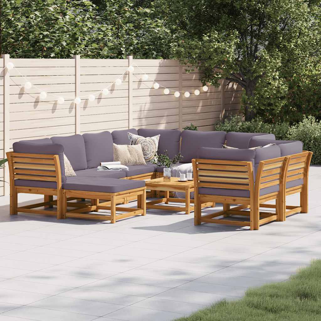 6-Tlg. Garten-Lounge-Set Mit Kissen Massivholz Akazie