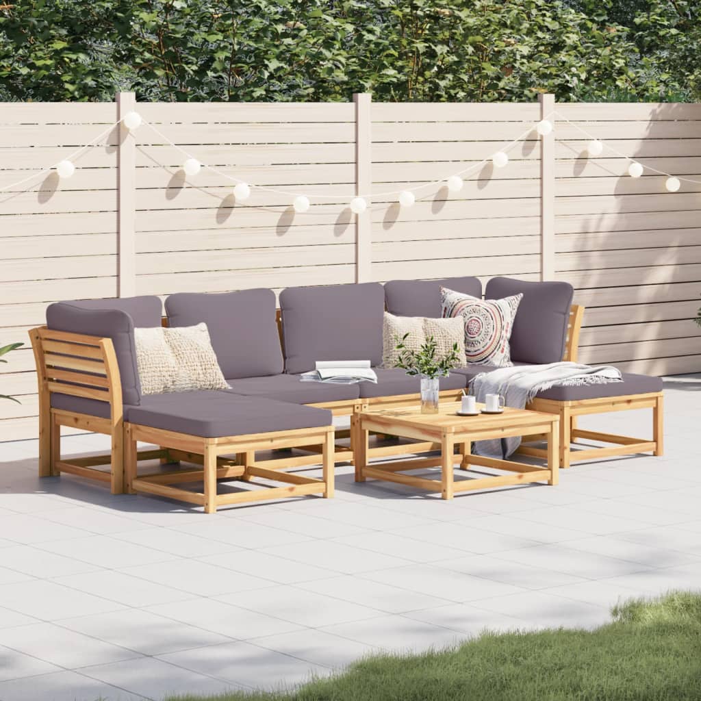 6-Tlg. Garten-Lounge-Set Mit Kissen Massivholz Akazie