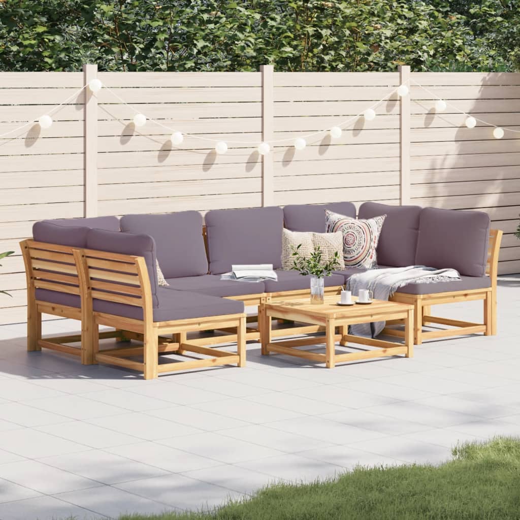 6-Tlg. Garten-Lounge-Set Mit Kissen Massivholz Akazie