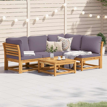 6-Tlg. Garten-Lounge-Set Mit Kissen Massivholz Akazie