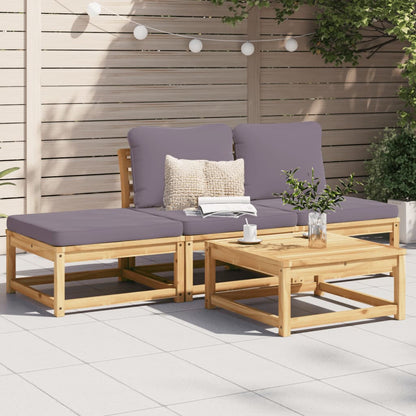 6-Tlg. Garten-Lounge-Set Mit Kissen Massivholz Akazie