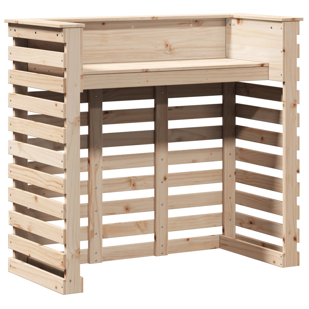 Gartenbar 113,5X50X103 Cm Massivholz Kiefer