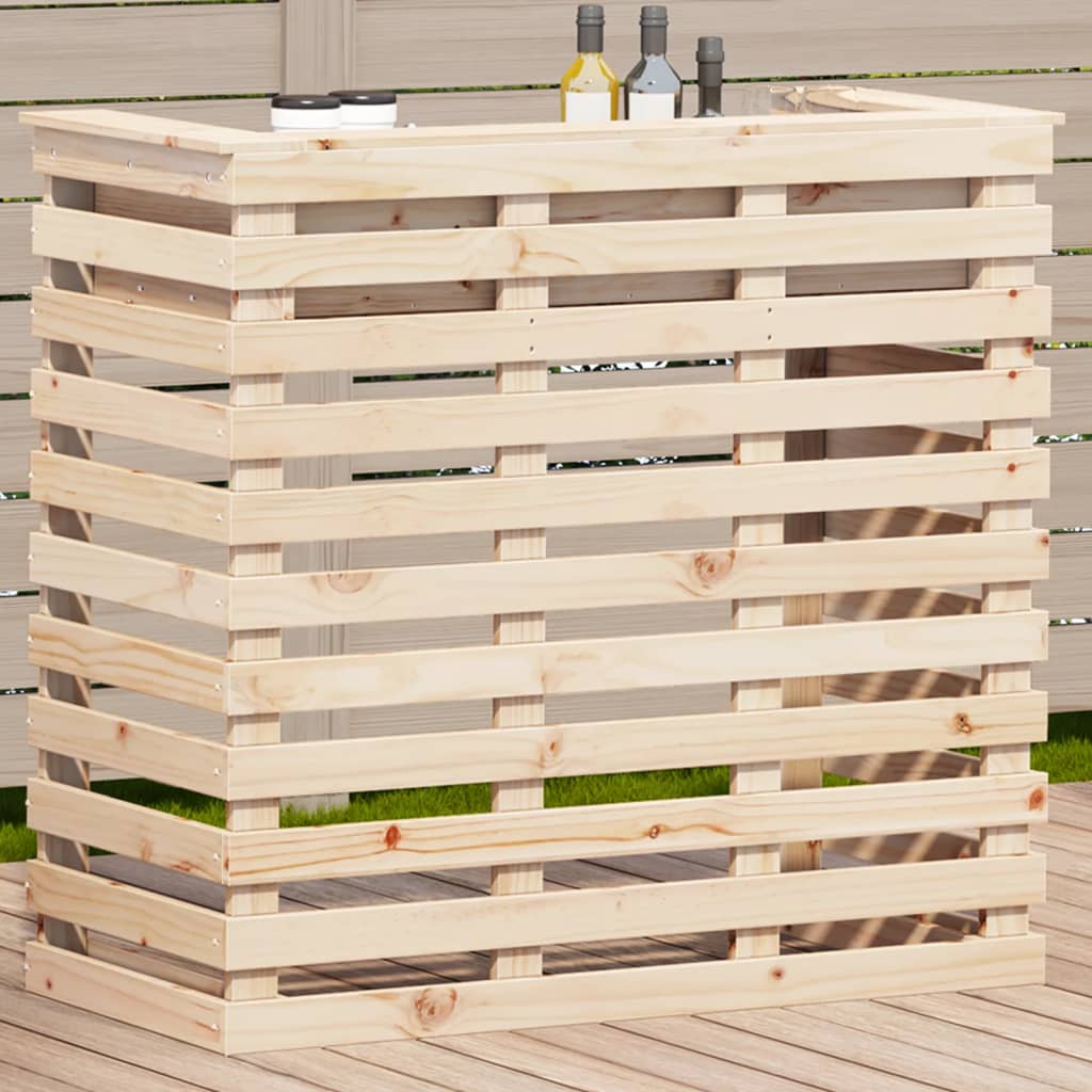 Gartenbar 113,5X50X103 Cm Massivholz Kiefer