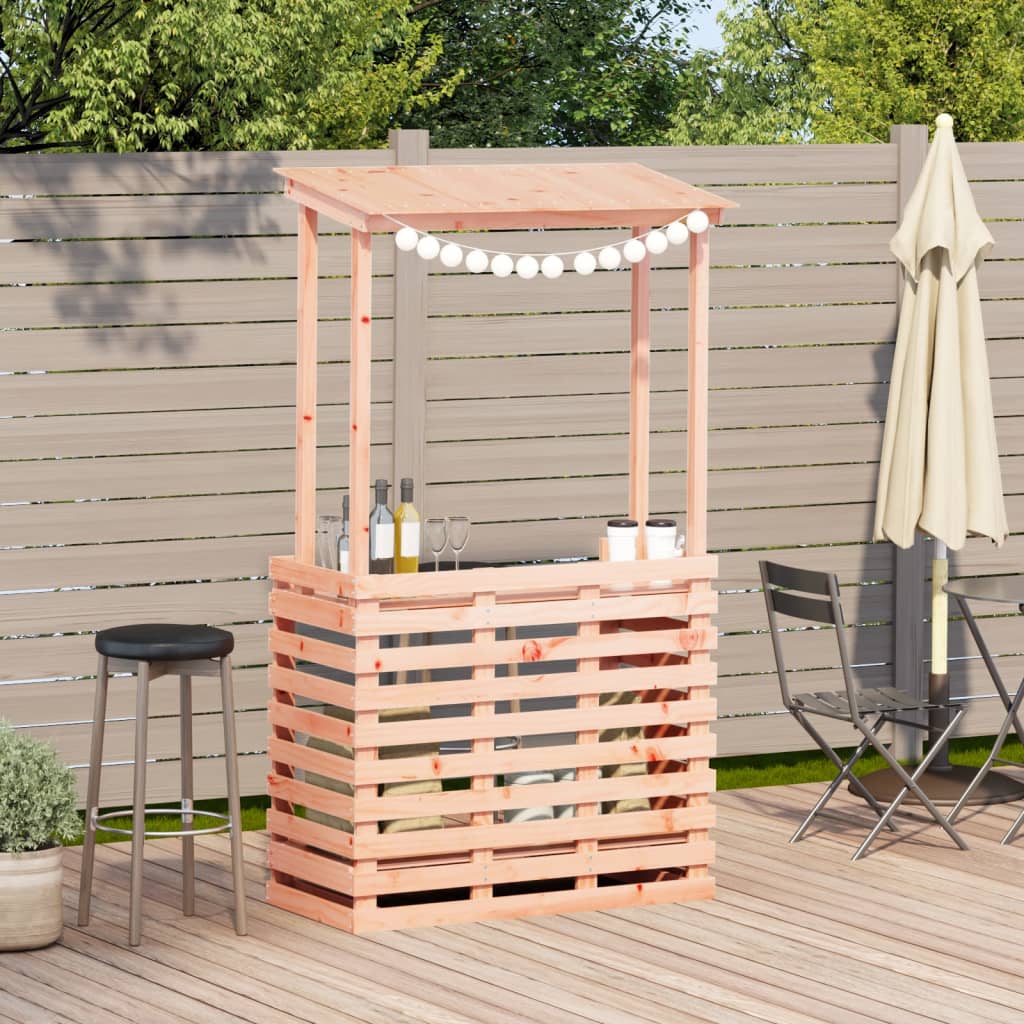 Gartenbar Mit Dach 112,5X57X195,5 Cm Massivholz Kiefer