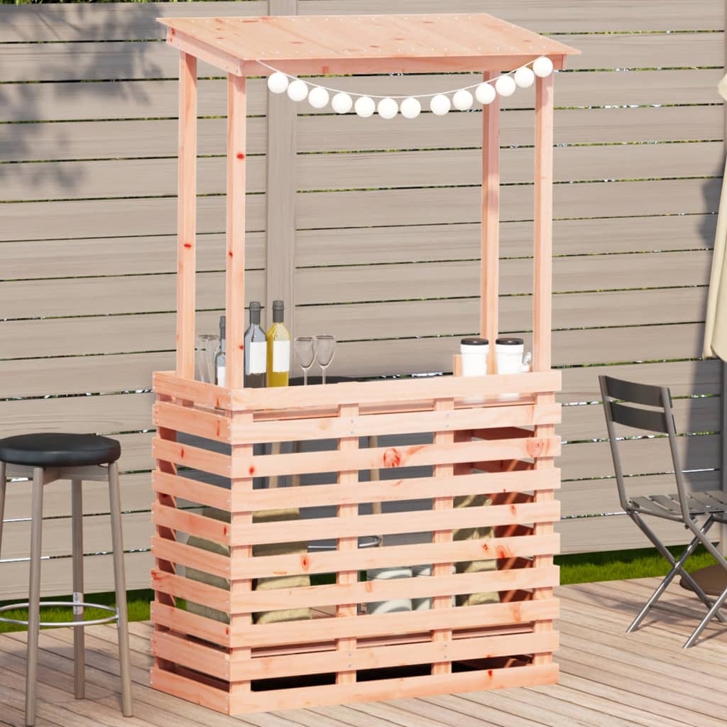 Gartenbar Mit Dach 112,5X57X195,5 Cm Massivholz Kiefer