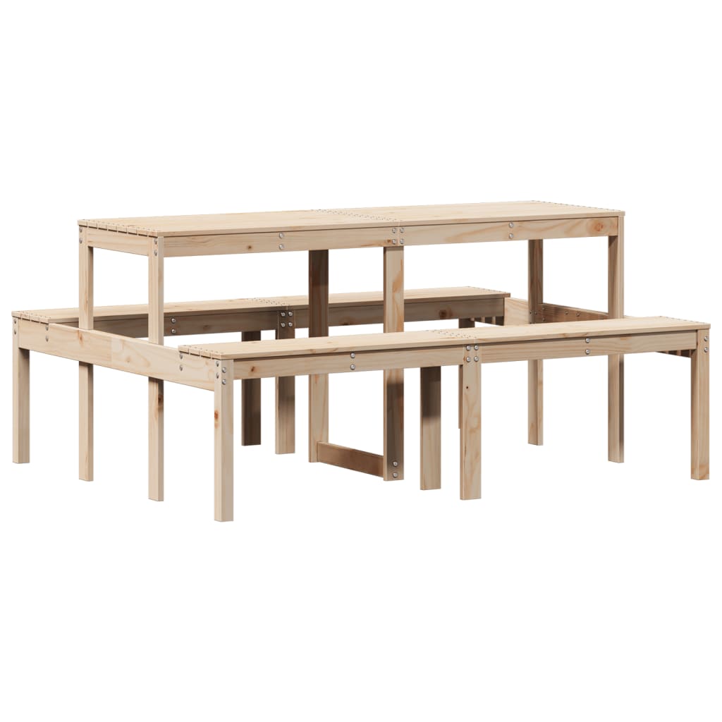 Picknicktisch 160X134X75 Cm Massivholz Kiefer