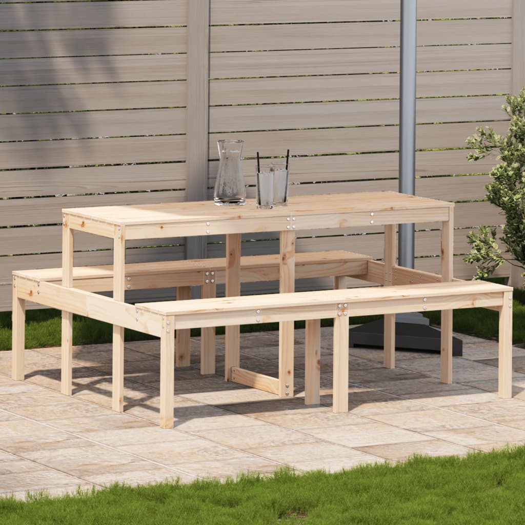 Picknicktisch 160X134X75 Cm Massivholz Kiefer