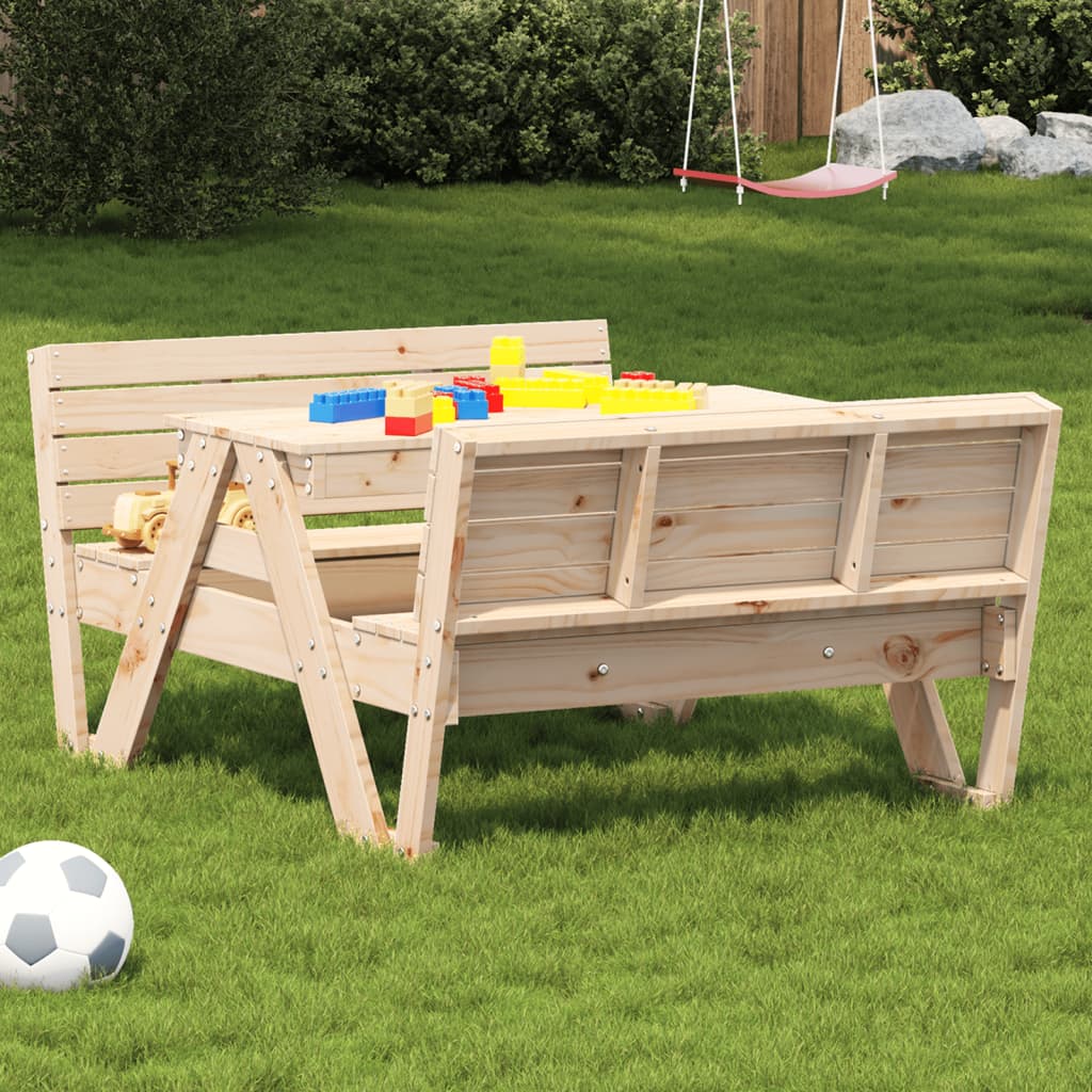 Picknicktisch Für Kinder 88X122X58 Cm Massivholz Kiefer