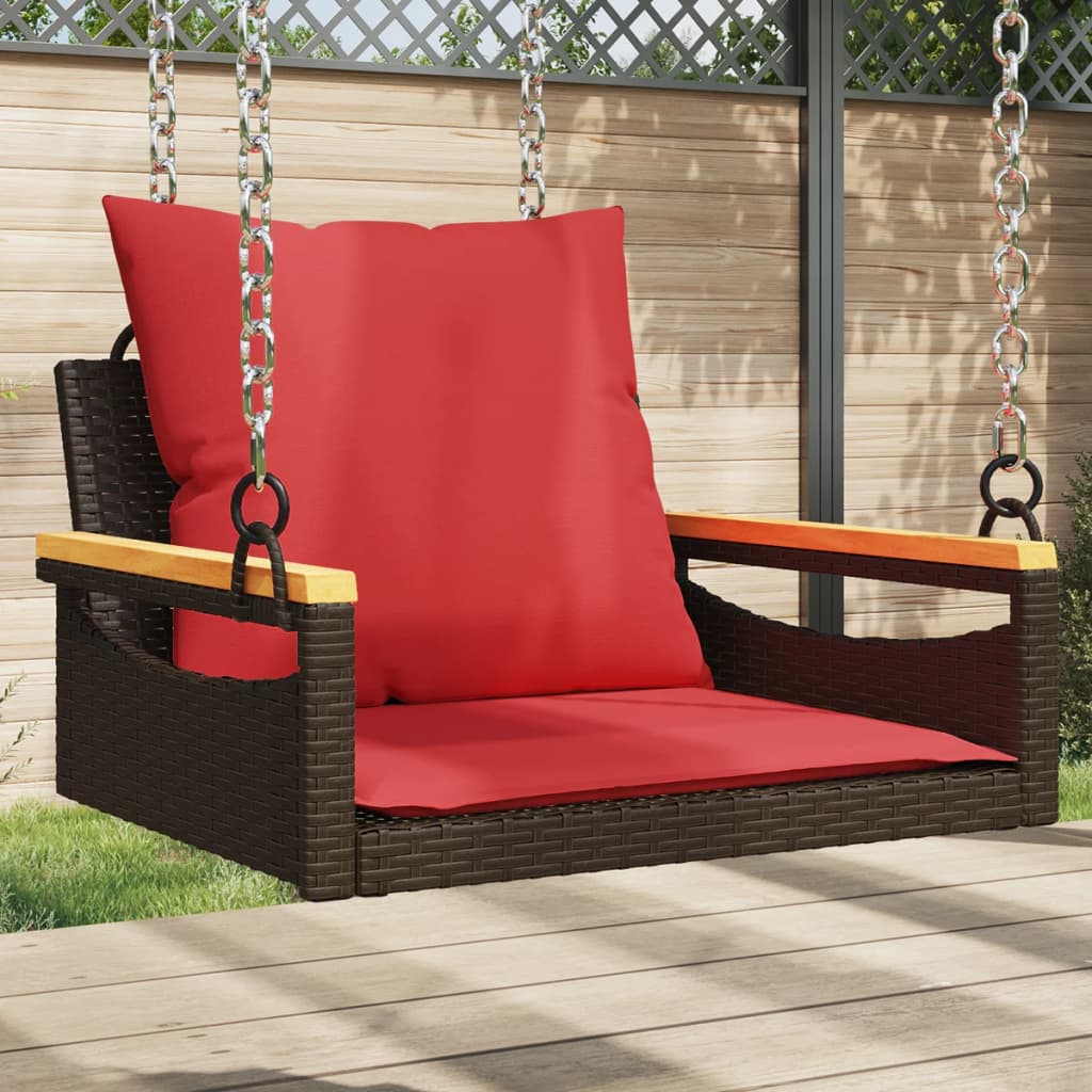 Hängesessel Mit Kissen 63X62X40 Cm Poly Rattan