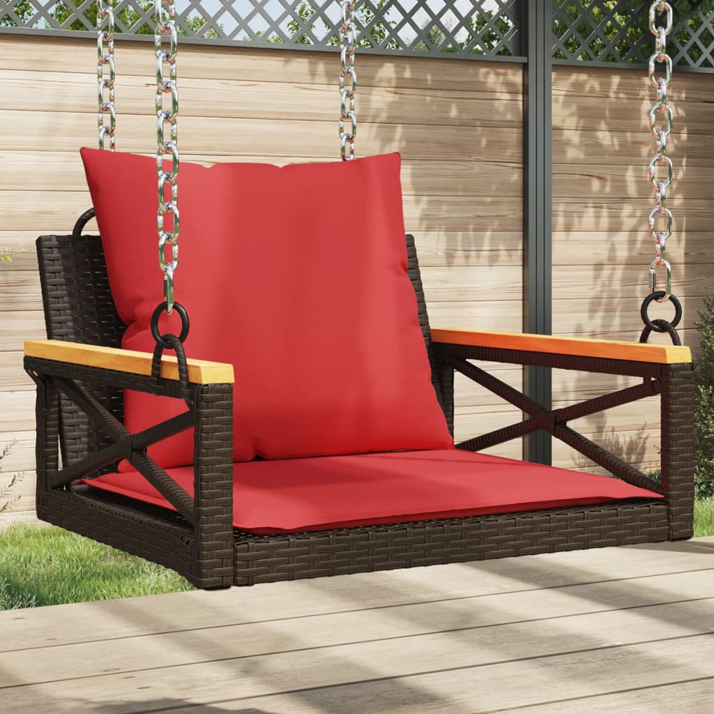 Hängesessel Mit Kissen 63X62X40 Cm Poly Rattan