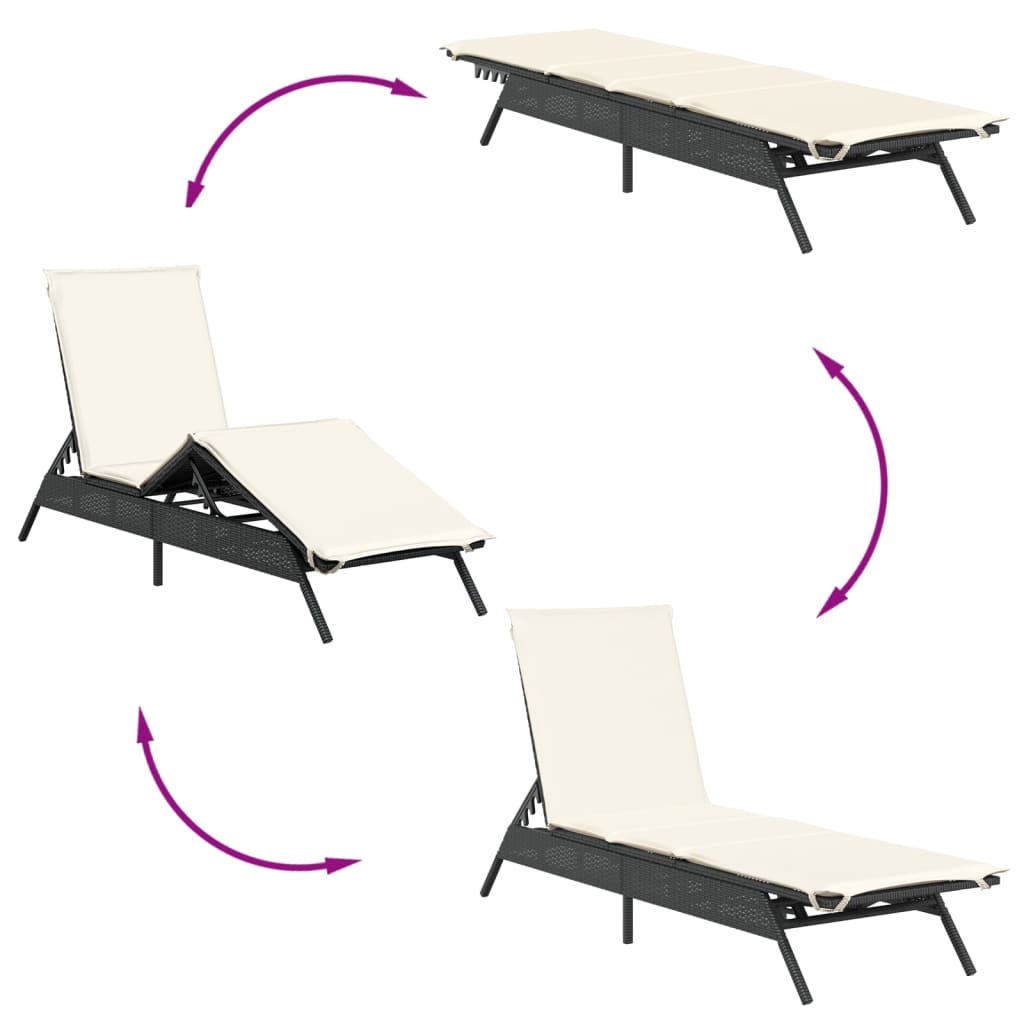 Sonnenliege Mit Auflage Poly-Rattan