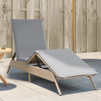 Sonnenliege Mit Auflage Beige Poly Rattan
