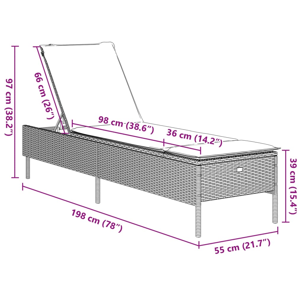 Sonnenliege Mit Auflage Poly Rattan