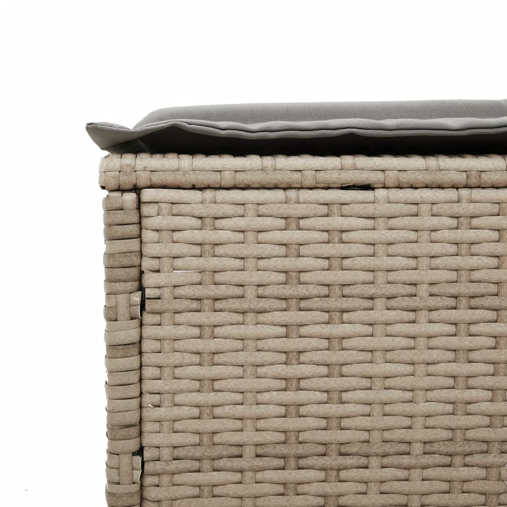 Sonnenliege Mit Auflage Beige Poly Rattan
