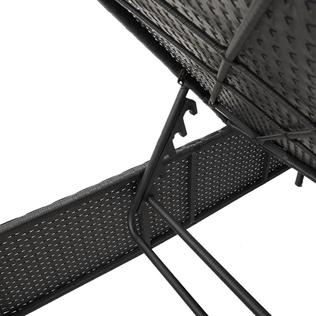 Sonnenliege Mit Tisch Und Auflage Poly-Rattan
