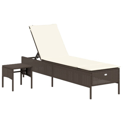 Sonnenliege Mit Tisch Und Auflage Poly Rattan