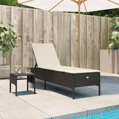 Sonnenliege Mit Tisch Und Auflage Poly Rattan