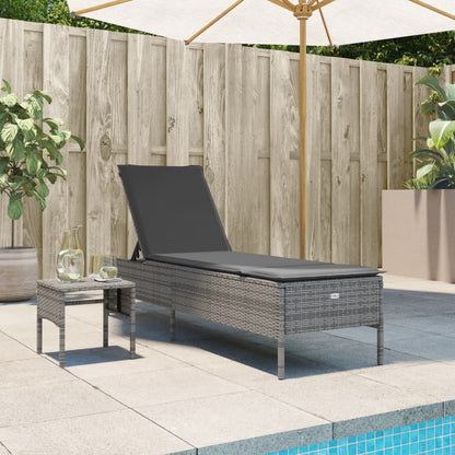 Sonnenliege Mit Tisch Und Auflage Poly Rattan