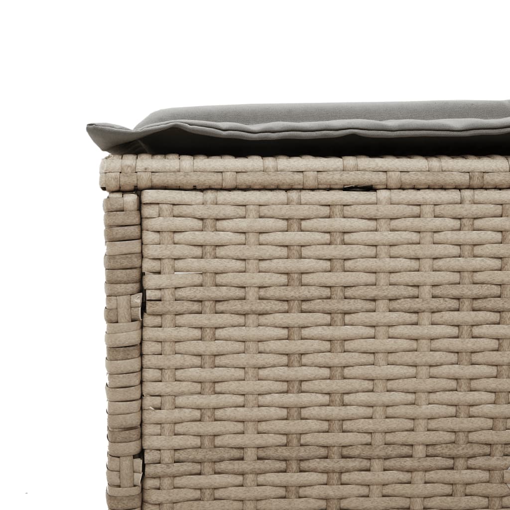 Sonnenliege Mit Tisch Und Auflage Beige Poly Rattan