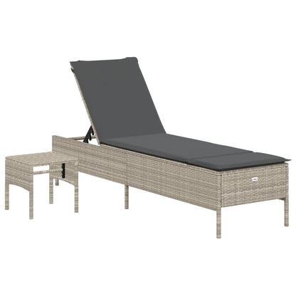 Sonnenliege Mit Tisch Und Auflage Poly Rattan