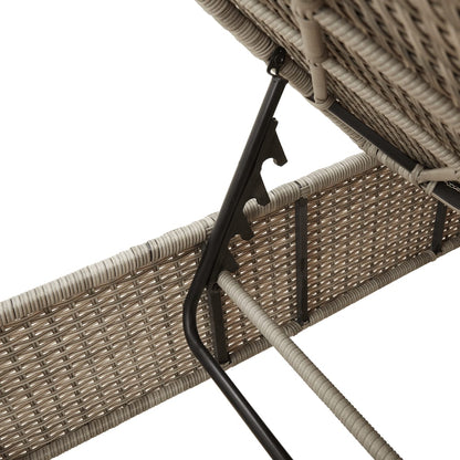 Sonnenliege Mit Tisch Und Auflage Poly Rattan