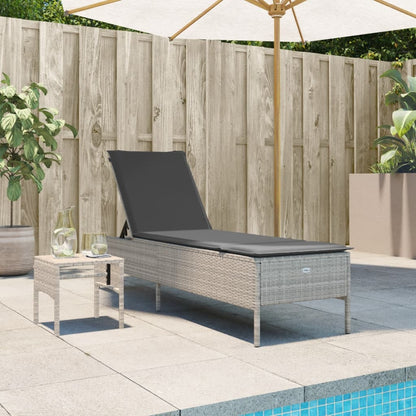 Sonnenliege Mit Tisch Und Auflage Poly Rattan