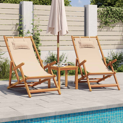 Strandstuhl Klappbar Massivholz Eukalyptus Und Stoff