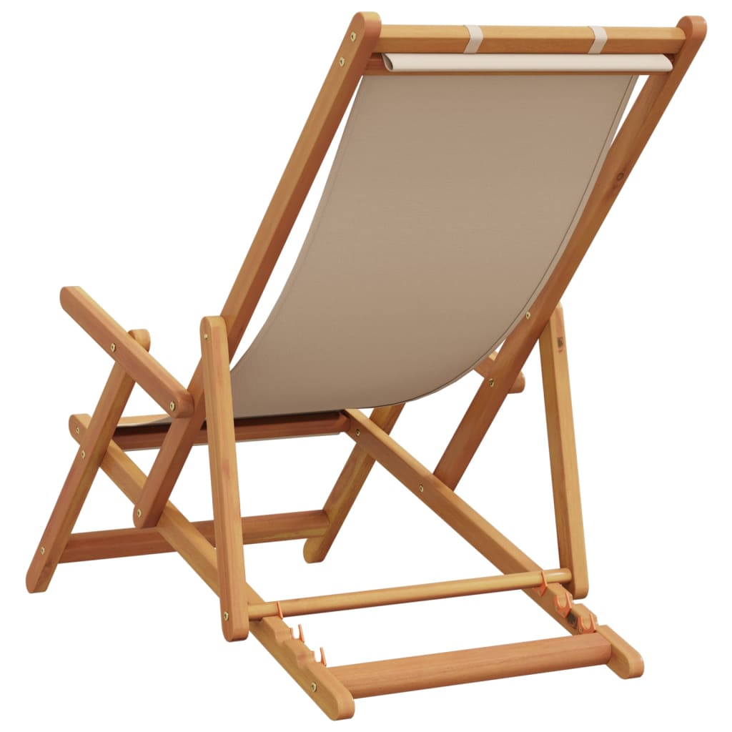 Strandstuhl Klappbar Massivholz Eukalyptus Und Stoff