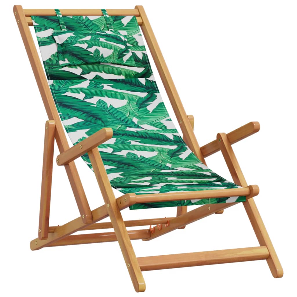 Strandstuhl Klappbar Massivholz Eukalyptus Stoff
