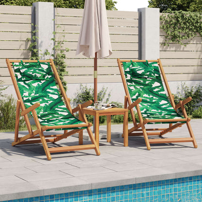 Strandstuhl Klappbar Massivholz Eukalyptus Stoff