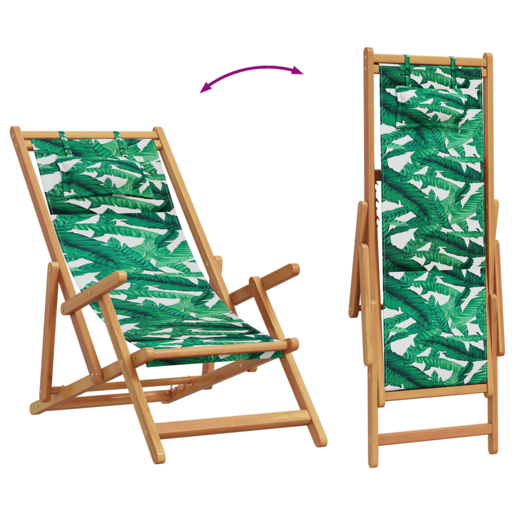 Strandstuhl Klappbar Massivholz Eukalyptus Stoff