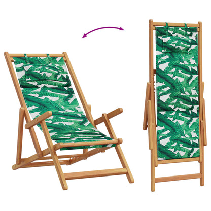 Strandstuhl Klappbar Massivholz Eukalyptus Stoff