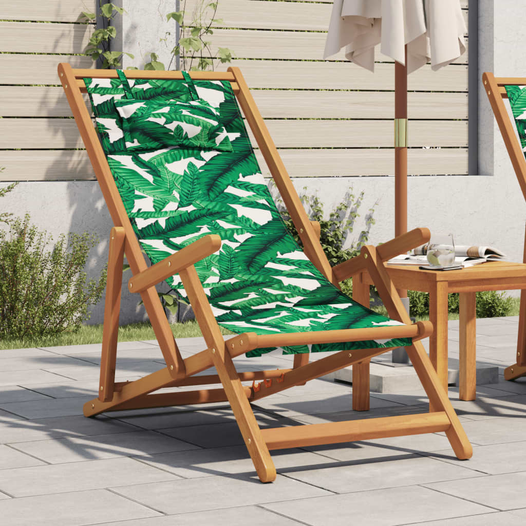 Strandstuhl Klappbar Massivholz Eukalyptus Stoff