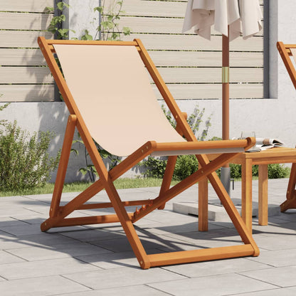 Strandstuhl Klappbar Massivholz Eukalyptus Und Stoff