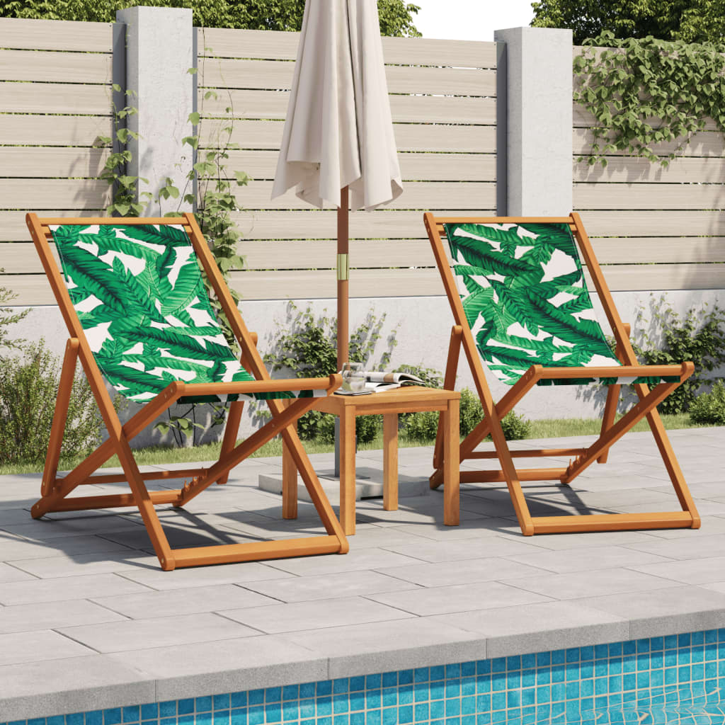 Strandstuhl Klappbar Massivholz Eukalyptus Stoff