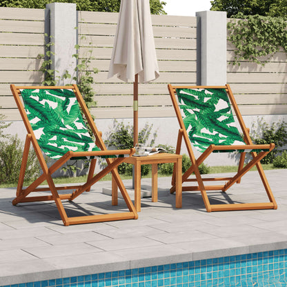 Strandstuhl Klappbar Massivholz Eukalyptus Stoff